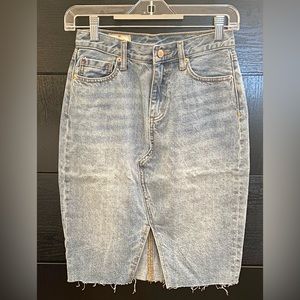 Marine Layer Blue Denim Midi Skirt